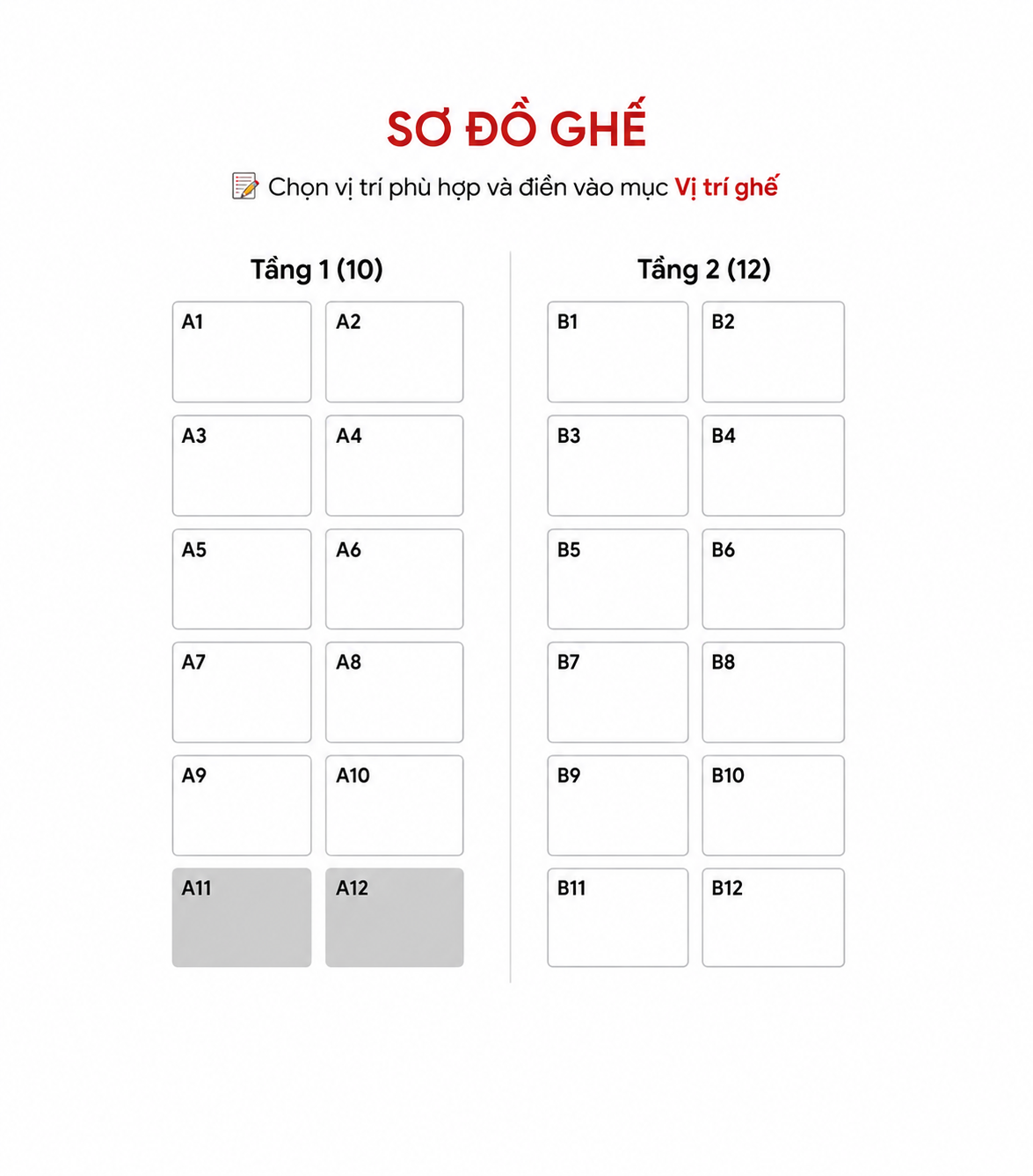 Sơ đồ ghế xe